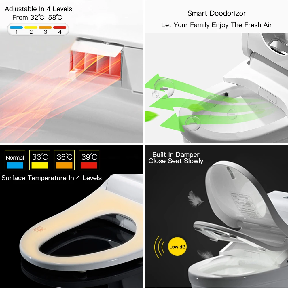 Чехол для биде FOHEEL умное сиденье унитаза со светодиодной подсветкой|Сиденья