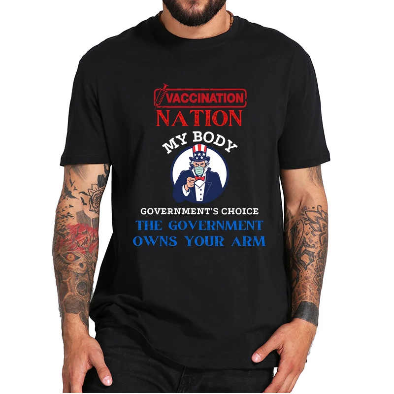 

Mandatory Vaccines My Body My Choice Fitted Scoop T-Shirt Sarcastic Anti-Vaccine Vaxxer Tee Tops 100% Cotton EU Size