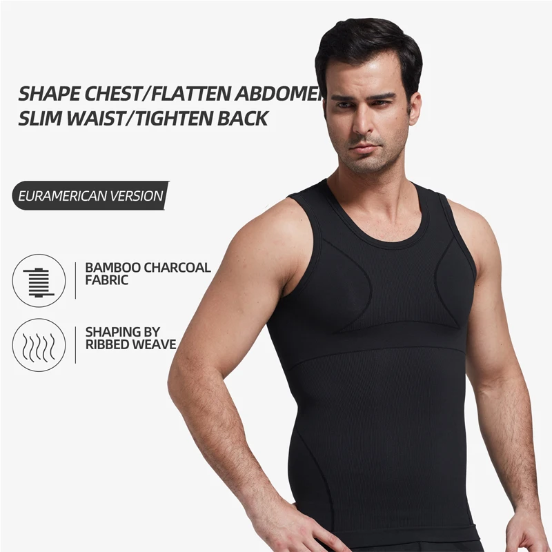 Мужской утягивающий шейпер без следов жилет мужской живот для коррекции фигуры