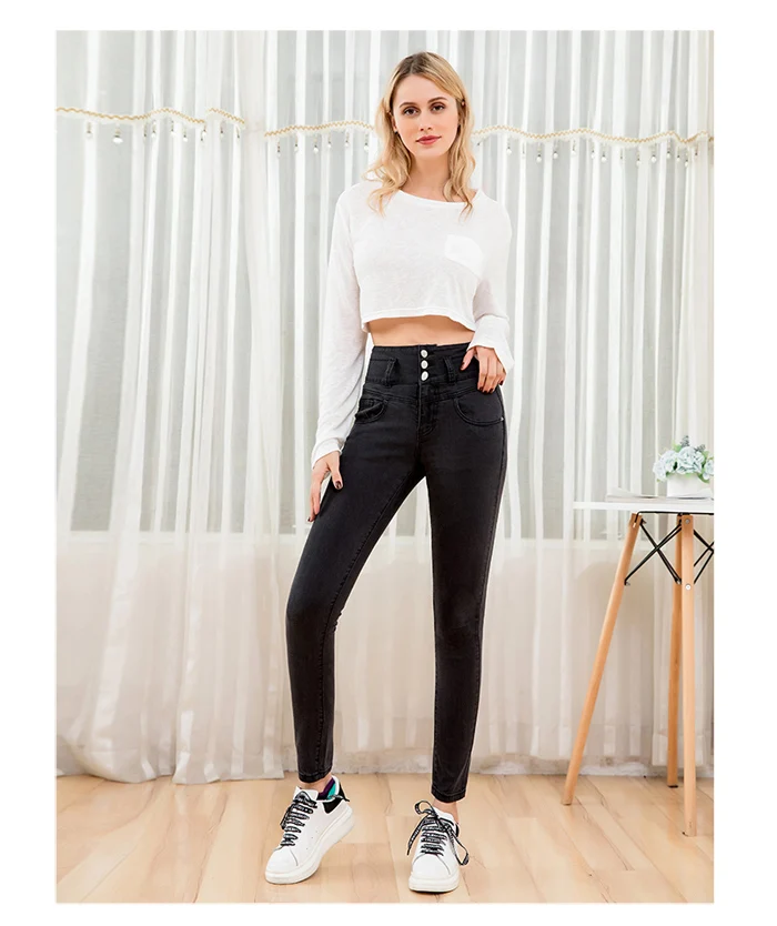 LEIJIJEANS, обтягивающие повседневные женские джинсы большого размера с высокой талией, удобные длинные женские джинсы размера плюс, черные, серые обтягивающие женские джинсы 9202