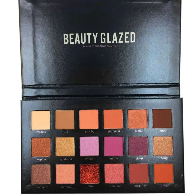 18 цветов мерцающие матовые тени для век Палитра Алмазный Блеск пустыня темная