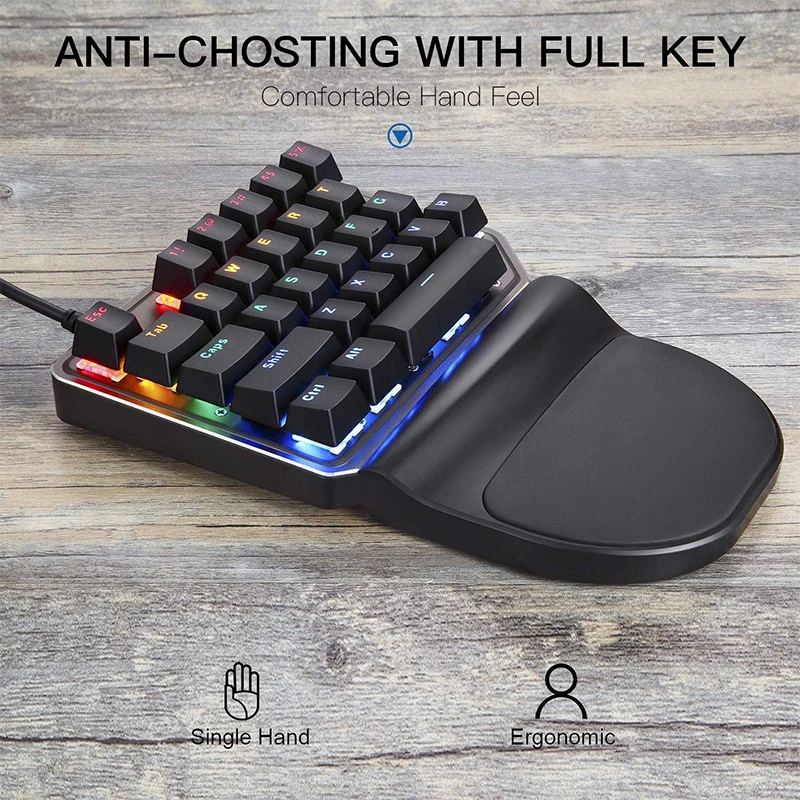 Original Motospeed K27 One-Handed Mechanical Numeric Gaming Keyboard RGB Backlight Wired Mini Keypad for PS4 Xbox Computer Gamer |