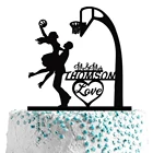 Персонализированный спортивный Топпер для баскетбола, свадебного торта, индивидуальный уникальный дизайн торта Mr и Mrs с фамилией