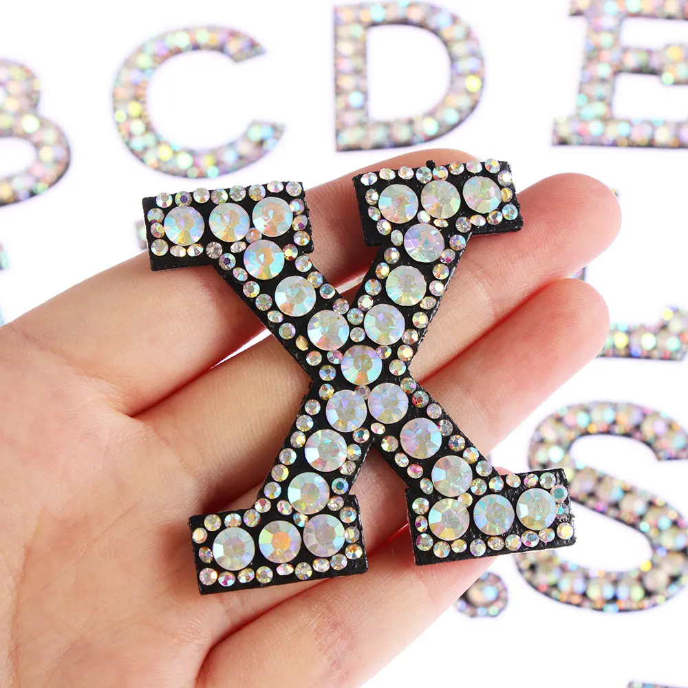 Новинка искусственная буква стразы алфавитная аппликация 3D нашивка с помощью