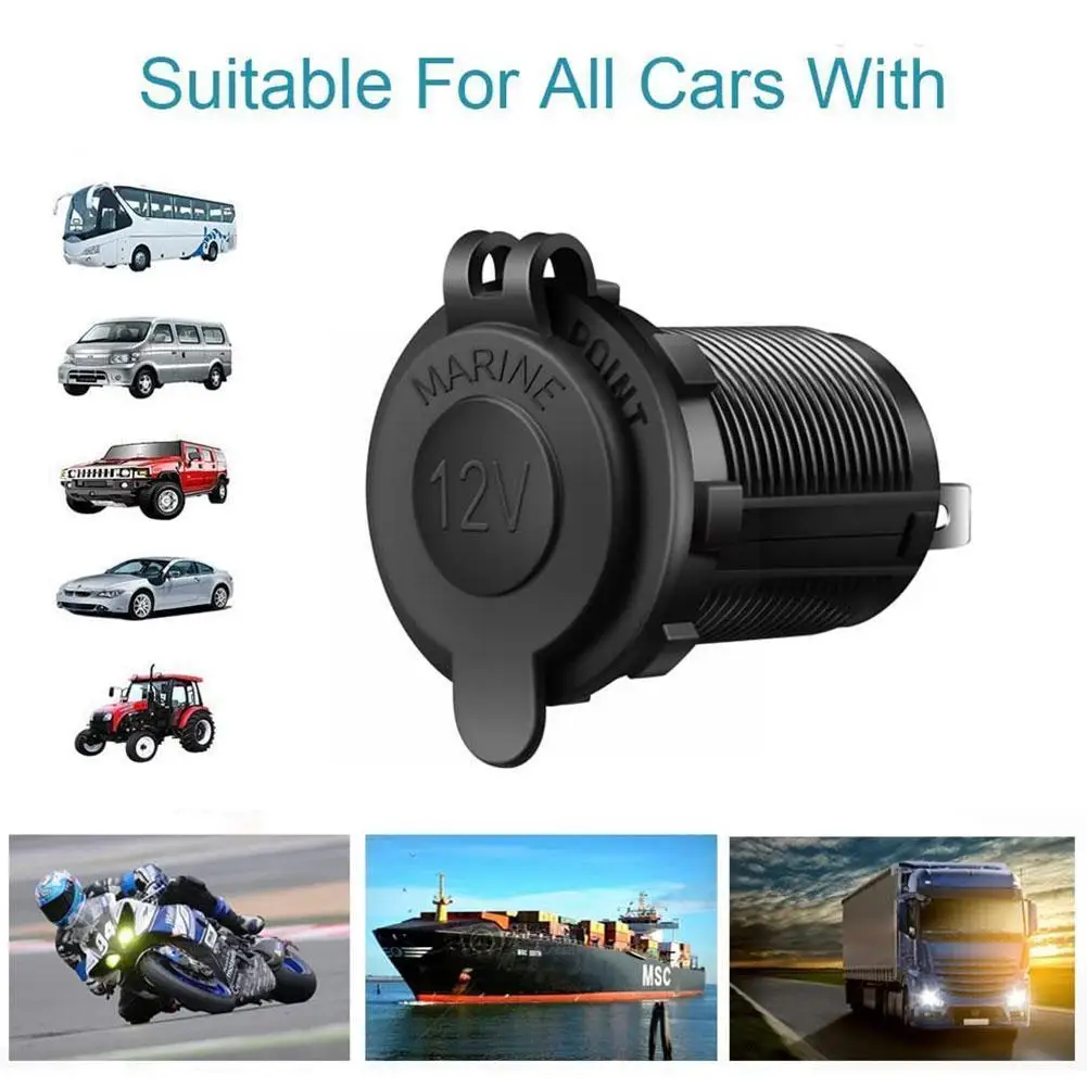 

12v Car Cigarette Lighter Waterproof Socket Power Outlet Receptacle Forauto Socket Car Boat Accessories Motorcycle Dropship N3k2