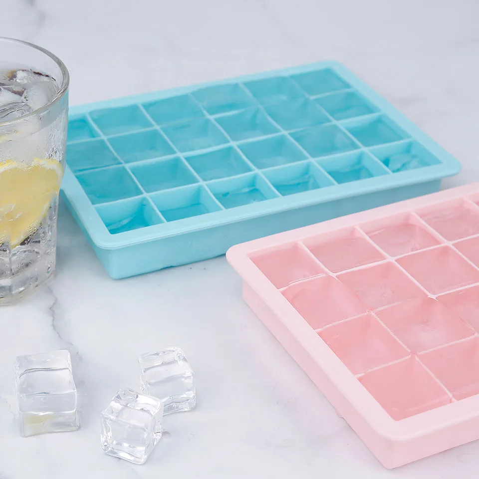 

15 24 Holes Silicone Ice Cube Trays with Lids Trays Flexible Easy Release Ice Cube Molds Trays for Whiskey Cocktail Juice