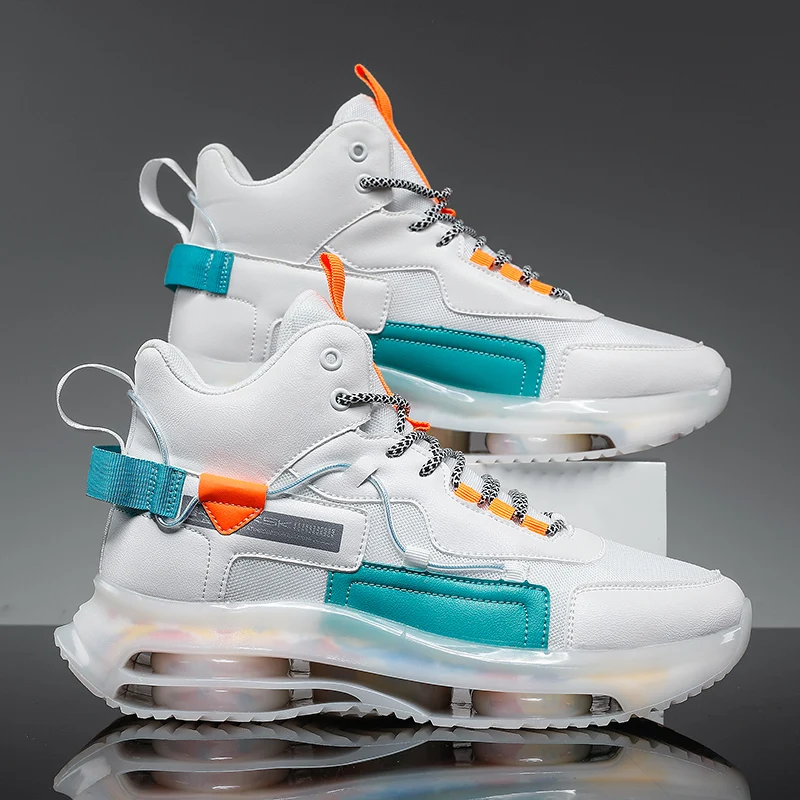 

Кроссовки YRZL мужские, простые повседневные высокие, дышащие, легкие, на шнуровке, белые спортивные туфли