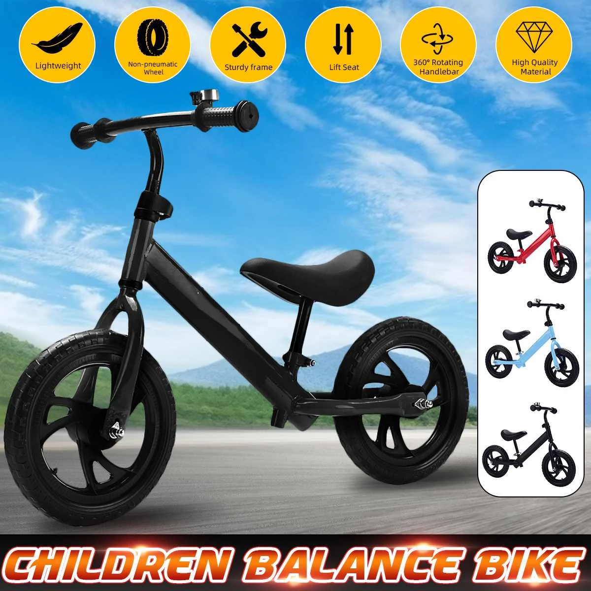 

12-дюймовый детский балансировочный велосипед ходунки Детская игрушка для детей для обучения ходьбе двухколесный скутер без ножной педали