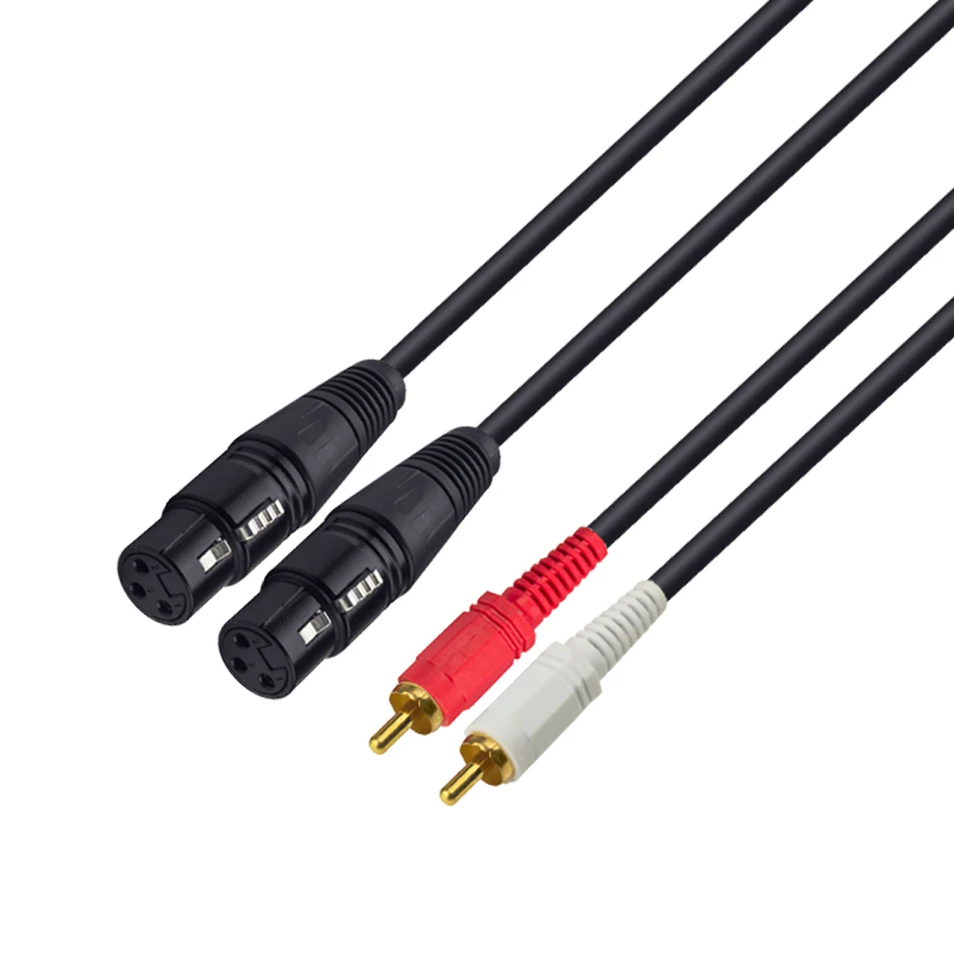 Аудиокабель JORINDO 1 5 м/фута 2 XLR на RCA разъема 3-жильный два для микрофона усилителя