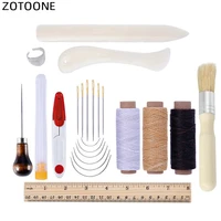 23pcsset handmade leather tool set hand sewing set sewing thread needle thimble ruler ripper hook cone diy leather art tools e