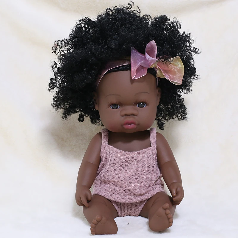35 см куклы Reborn Black Girl афроамериканские реалистичные детские рождественский