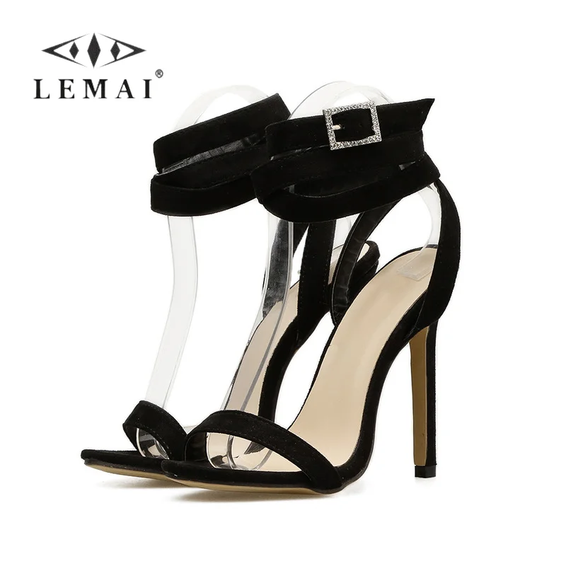 

LEMAI летние женские босоножки на высоком каблуке с поперечным Ремешком; Очень пикантные женские туфли со стразами для вечеринки, на высоком к...