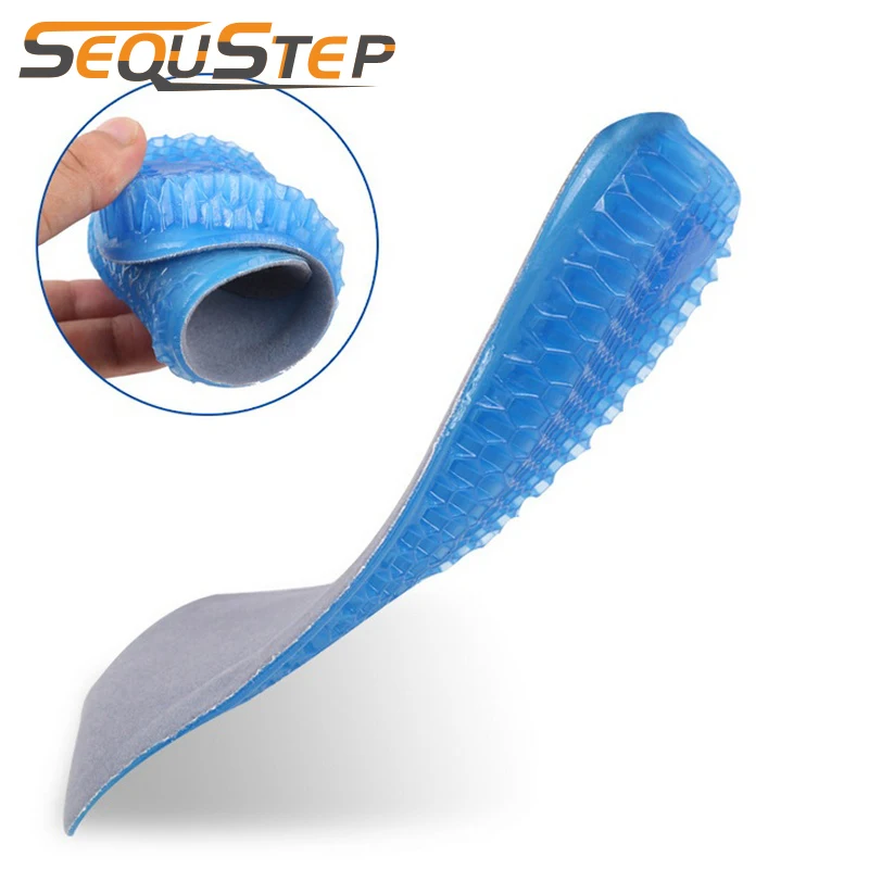 Силиконовая гелевая стелька увеличивающая высоту 2 см сотовая подушка для пятки