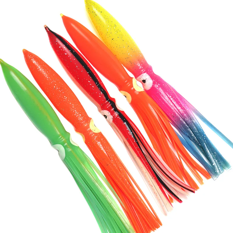 

8.2inch Soft Octopus Fishing Lures for Jigs Mixed Color Luminous Octopus Skirts Artificial Jigging Bait Squid Skirt Octopus