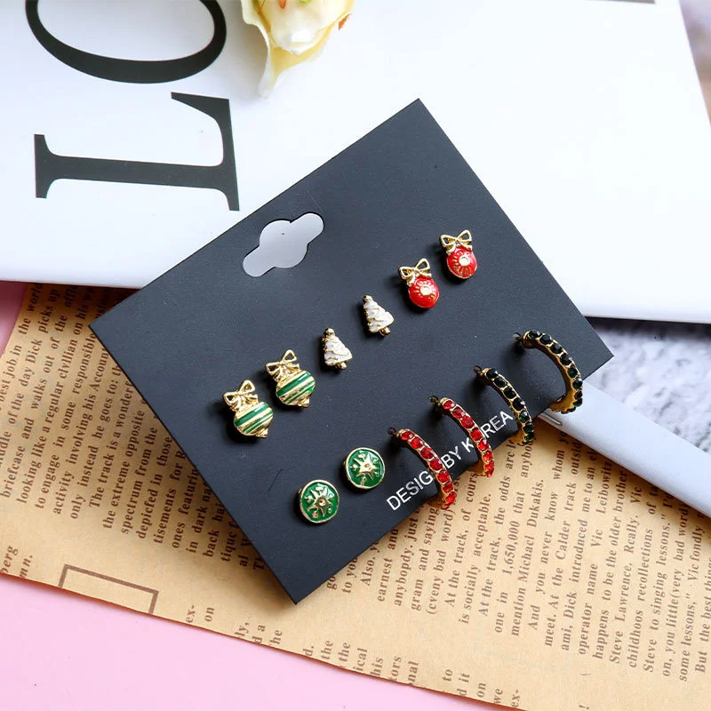 Christmas Stud Earrings For Women Santa Claus Snowflake Earrings Women Accessories Gift Fashion Jewelry Wholesale New Years 2021