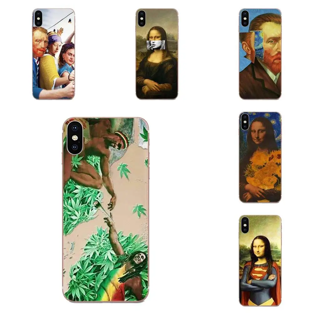 Чехлы для телефонов Samsung Galaxy A81 A71 A51 A01 S20 S10 S9 S8 Plus A50 A70 A40 A30 A20 A10 Van Gogh Mona Lisa Funny Art |