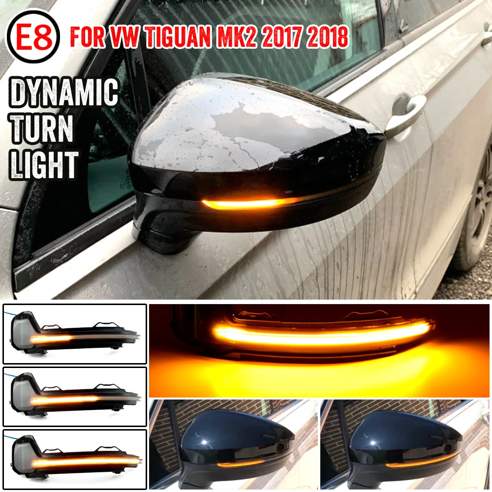 

2 шт. для Фольксваген Tiguan MK2 2017 Touareg MK3 2019 светодиодный динамический сигнал поворота босветильник индикатор зеркала заднего вида последовате...