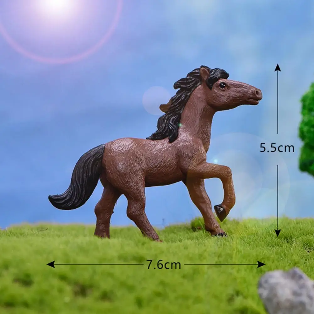 

Simulated new horse PVC doll handmade succulent plant doll black and white horses cartoon horse micro landscape plant decoration