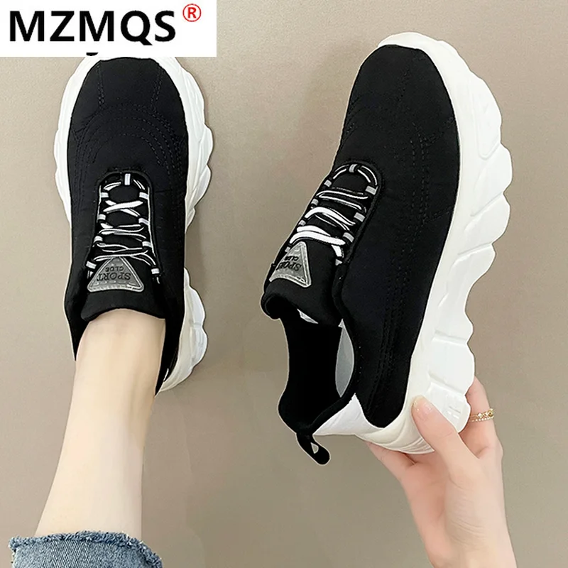 

2021 Platform Casual Shoes Spring New Women Flat Lace Up Comfortable Sneakers Fashion Walking Tennis Shoes Zapatillas Mujer