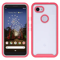 transparent phone case for google pixel 4 5 4a 3a xl 5g two in one dust proof anti fall heavy protection color border tpu cover