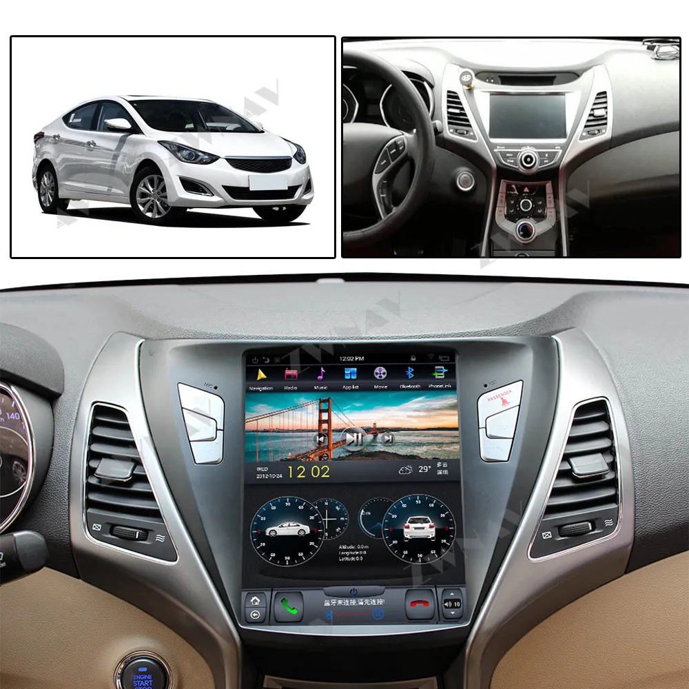 Special Sale 30% OFF - For Hyundai Elantra 2011-2016 PX6 4+64G Tesla style  Android 9.0 screen car multimedia player GPS Audio Radio stereo BT head unit