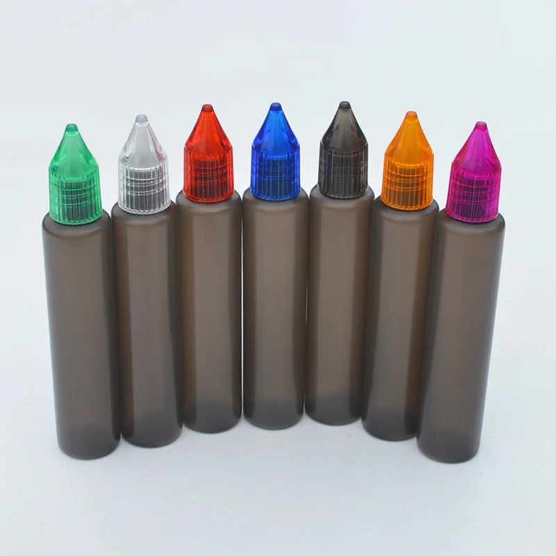 1 шт 30 мл черная ручка стиль бутылки с красочной крышкой и длинной пипеткой