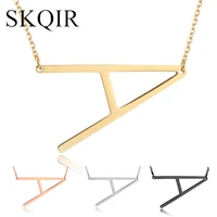 skqir personalized initial pendant necklace gold stainless steel chain fashionletter charm choker necklace elegant jewelry gifts