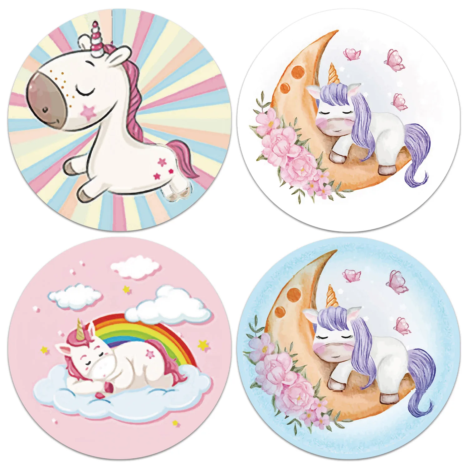 

500pcs/roll 1.5 inch Reward Sticker for Kids Unicorn Animal Cute Pattern School Teacher Supplies Child Stationery Party Sticker