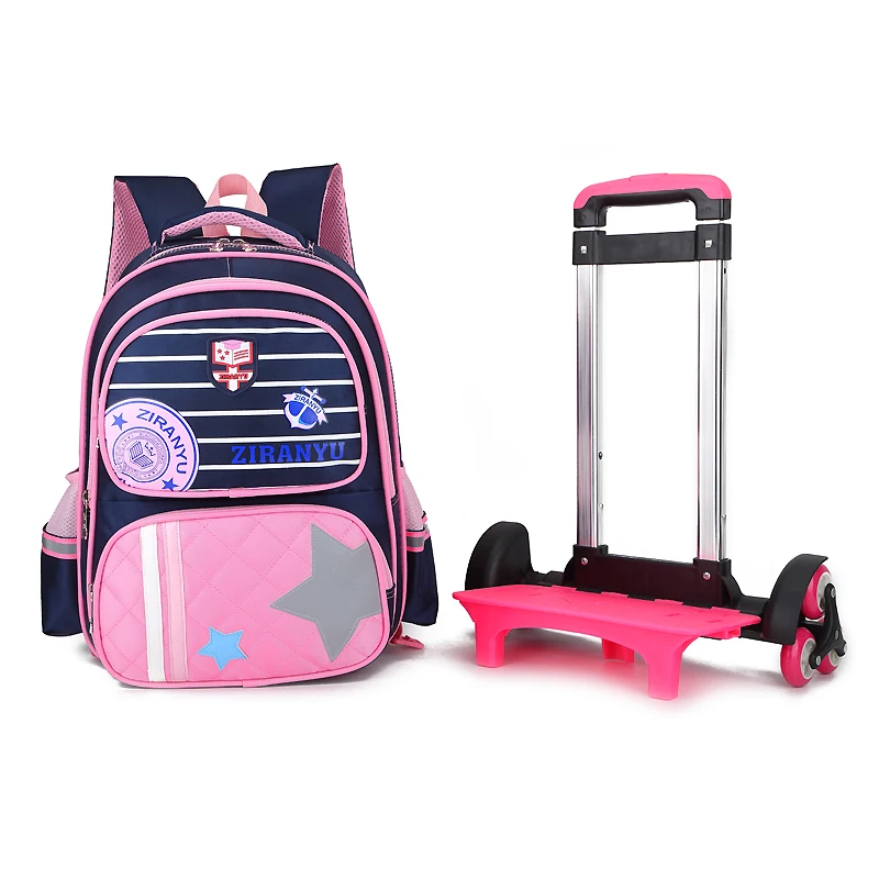 Брендовый чехол на колесиках с рисунком из мультфильма школьный рюкзак для детей