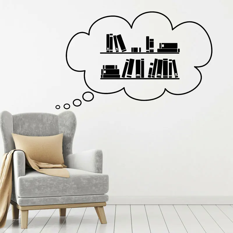 

Books Library Bookstore Bookworm Reading Wall Sticker Vinyl Home Decor Kids Bedroom Study Room Decor Decal Removable Mural S132