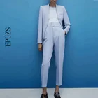 Женский костюм с длинными рукавами Za, розовая офисная одежда, элегантный шикарный костюм