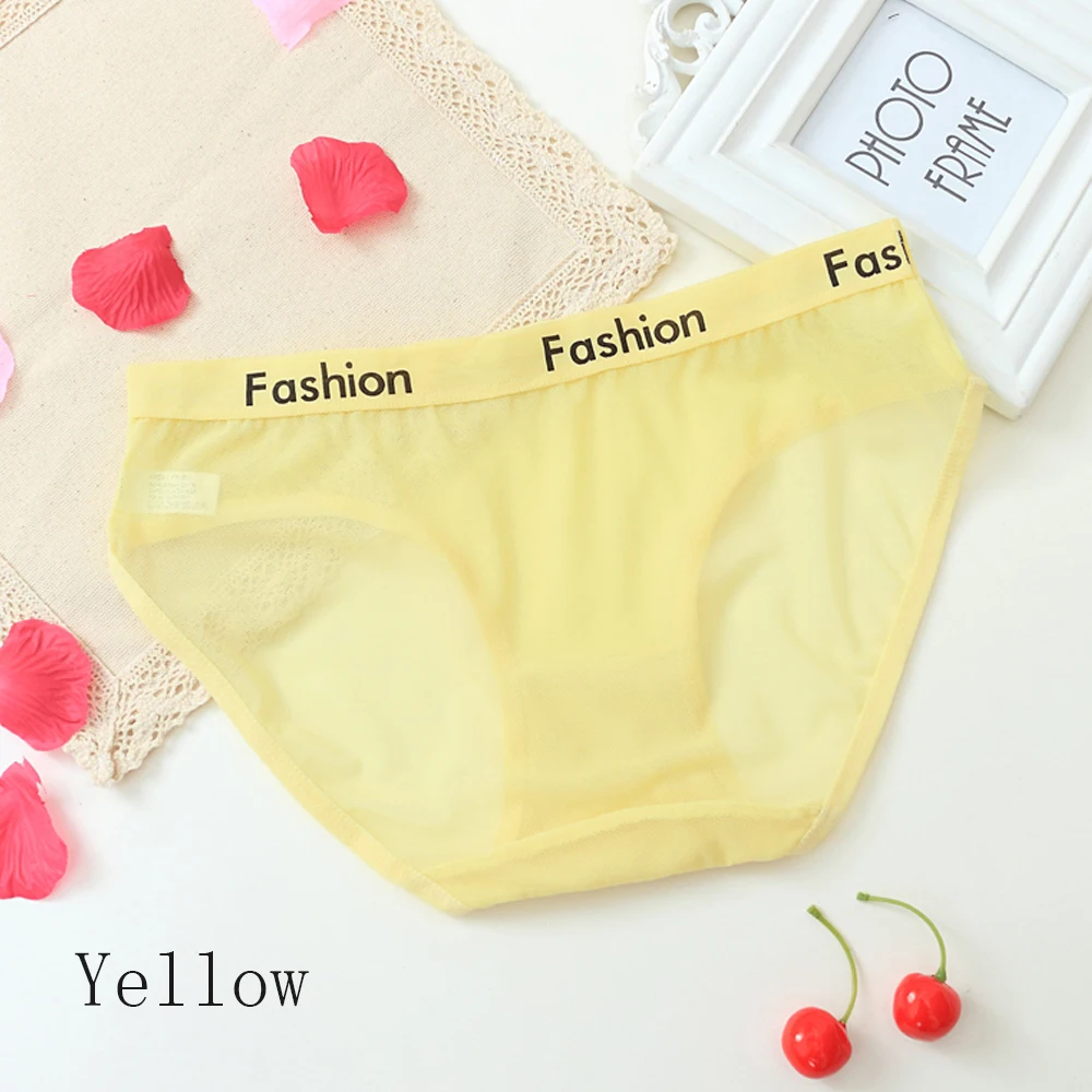 yellow Спортивный стиль, дизайнерские женские трусики, стринги, модные Хлопковые женские сетчатые трусы, нижнее белье, бесшовные трусики сексуальное женское нижнее белье - Цвет: yellow
