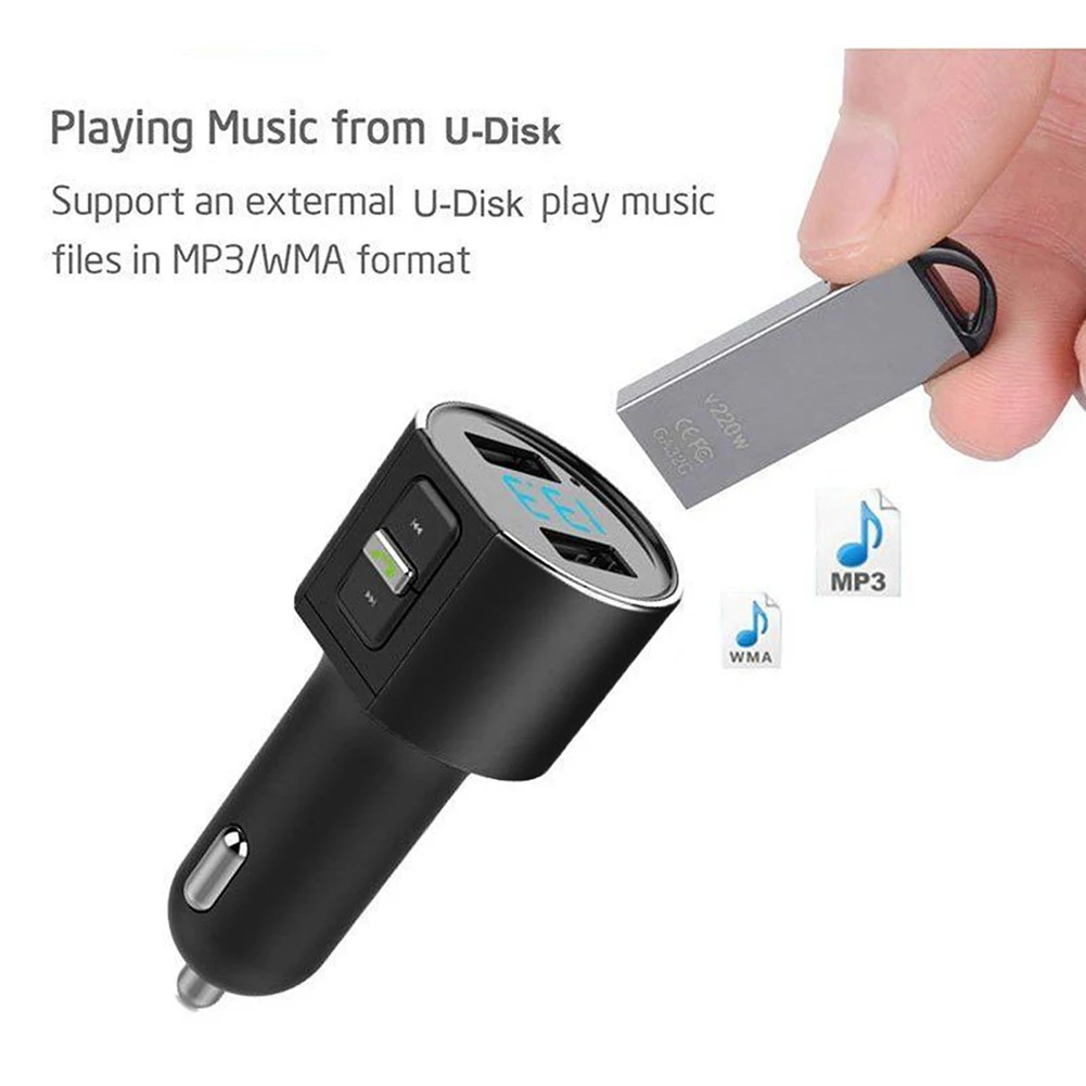 Двойной USB зарядное устройство Автомобильный fm передатчик Bluetooth Радио адаптер