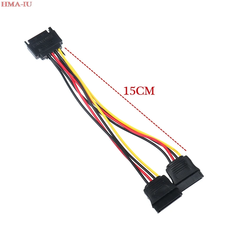 

SATA Power 15pin Y Splitter Cable Adapter Male to Female for HDD Hard Drive
