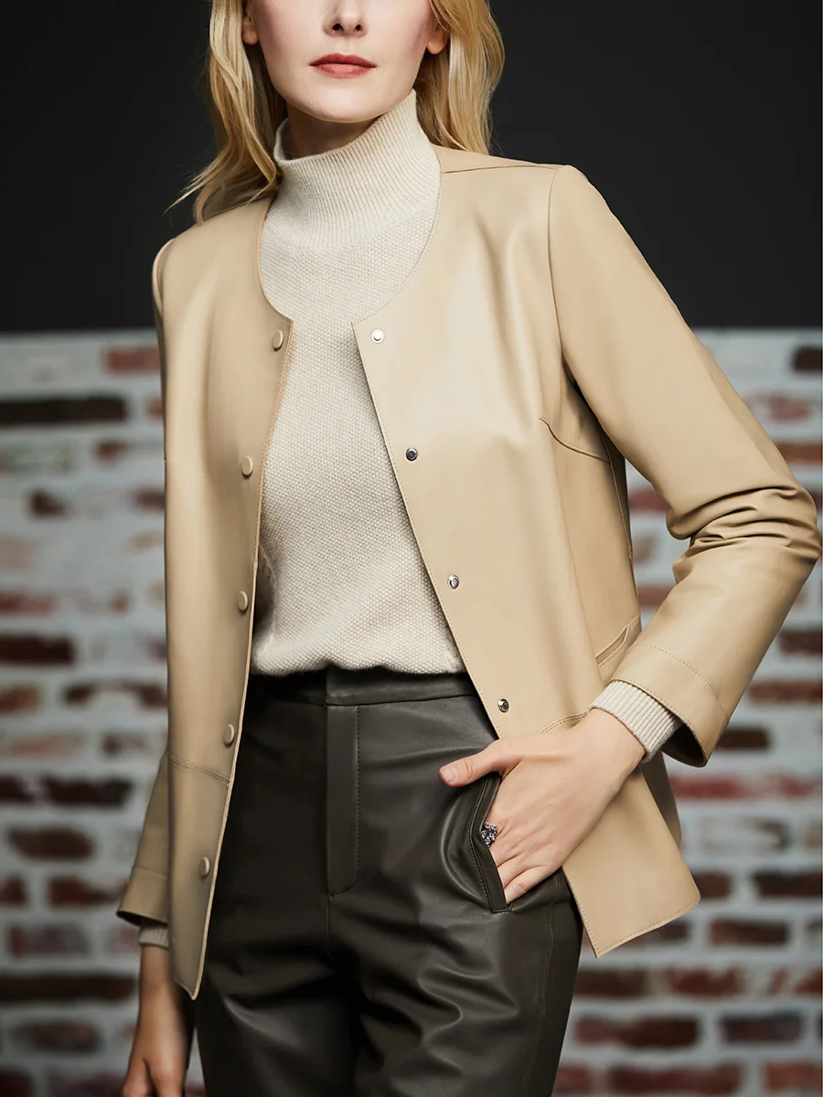 

New Autumn 2021 Leather Coat French Elegant Jacket Fall 2020 Women Leather Jacket Women Jacket Women