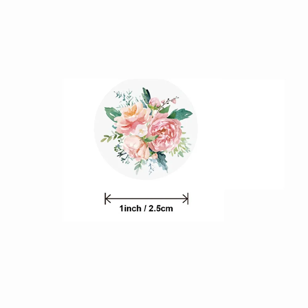 

500Pcs/roll Stickers Labels Pink Flower for Love Oh Baby Cute Wedding Party Gift Scrapbooking Envelopes Seal Stickers Decoration