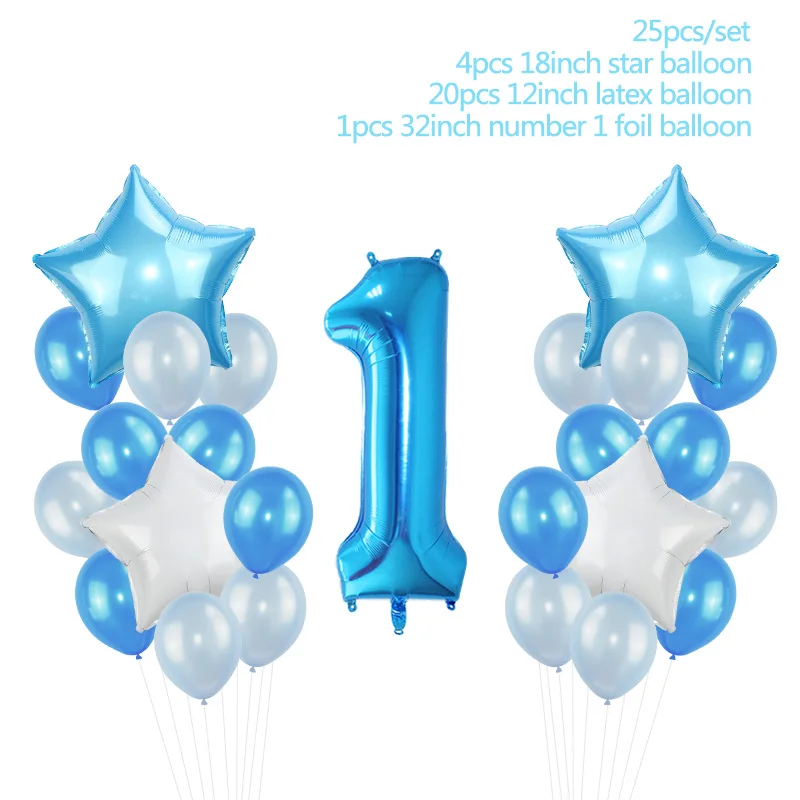 25pcs set I am 1 Today, бумажный баннерный баннер на день рождения для маленьких мальчиков и девочек, украшение для первого дня рождения - Цвет: 25pcs set