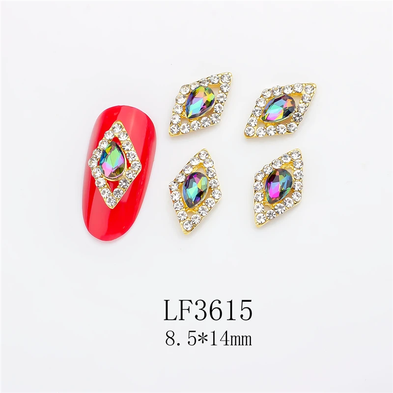

10pcs Super Shiny Crystal AB Nail Diamonds 3D Sharp Heart Waterdrop Triangle Glass Nail Art Rhinestone Glitter Decoration