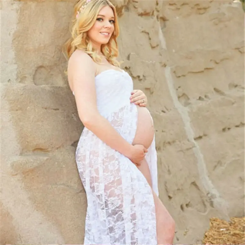 Maternity Maxi Lace Dress Beach Dresses Ladies Off Shoulder Gown Photography Prop 1PC Summer Pregnant Plus Size | Женская одежда