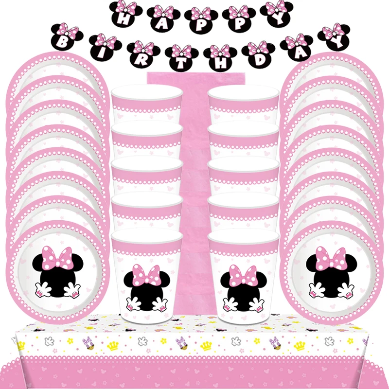 Набор одноразовой посуды для вечерние НКИ Минни Маус 54 шт. чашки тарелки салфетки