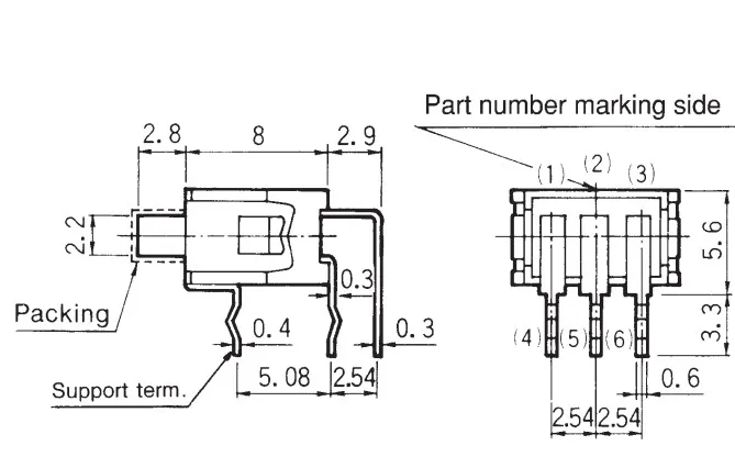 Japan Waterproof and Dustproof Mini Toggle Switch 2-speed 6-pin 90°sliding switch power supply | Электронные компоненты и