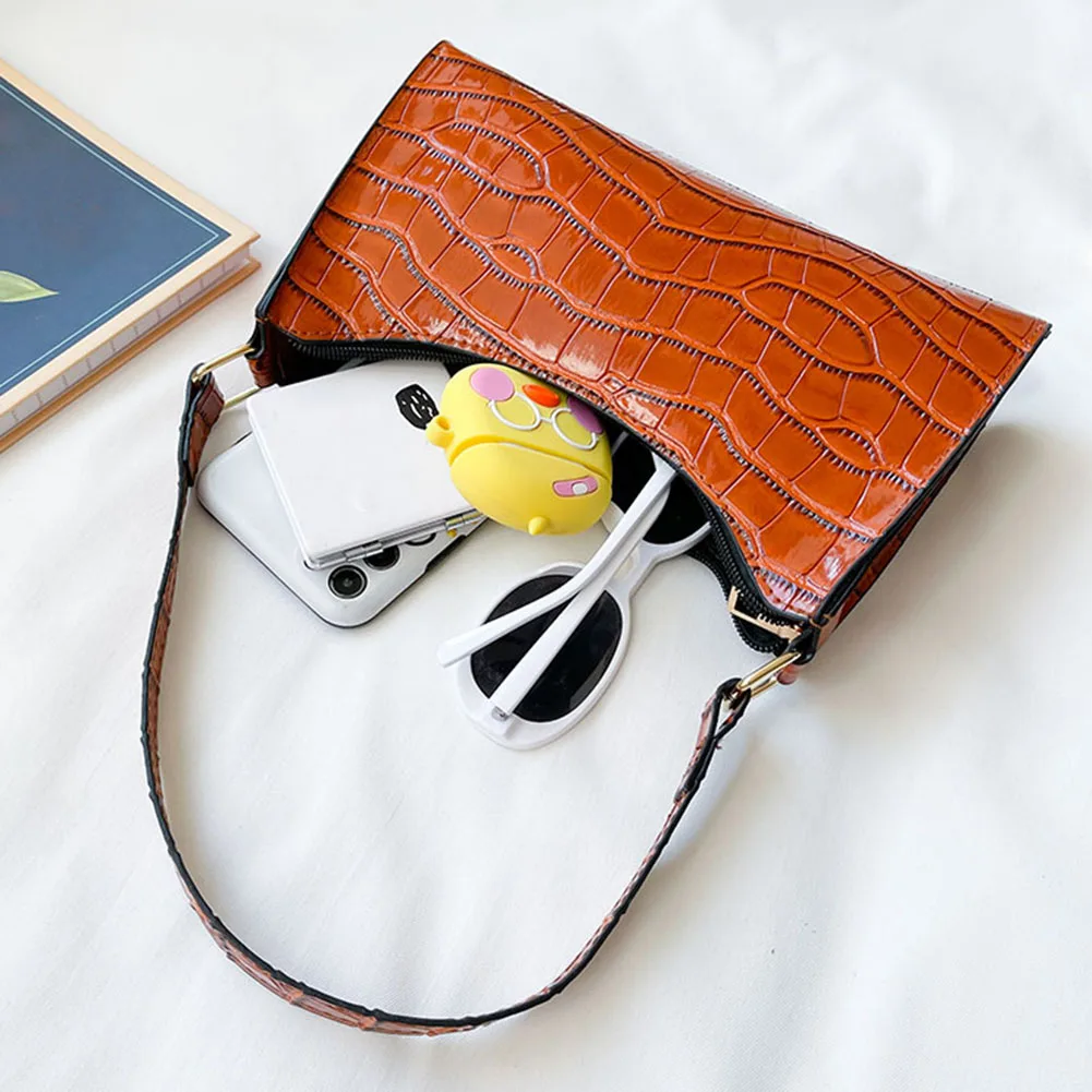 

Women Stone Pattern Underarm Bags Fashion Female Small Shoulder Bags Retro Handbags for Ladies Sac aisselles femme