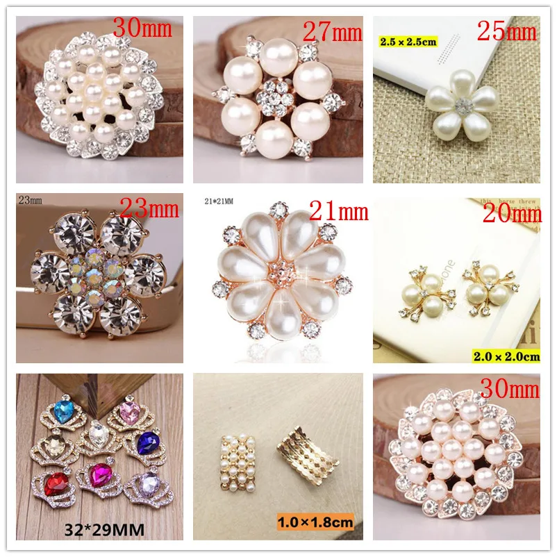 20 шт./лот микс видов стилей со стразами и жемчугом украшения аксессуары Hairbow центр