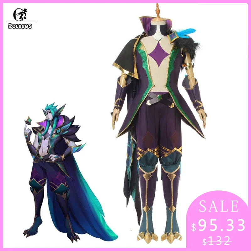 ROLECOS Star Guardian Rakan Косплей Костюм LOL игра косплей мужской костюм плащ и обувь чехол