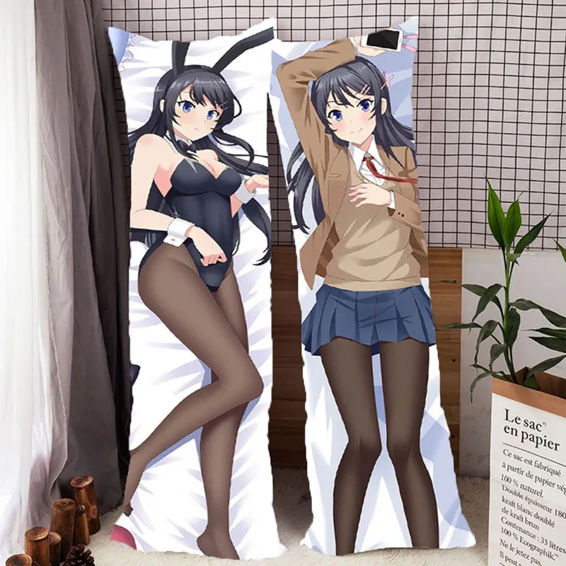 Seishun Buta Yarou Sakurajima Mai Dakimakura Аниме девушка обнимающая Подушка Чехол|Наволочка| |