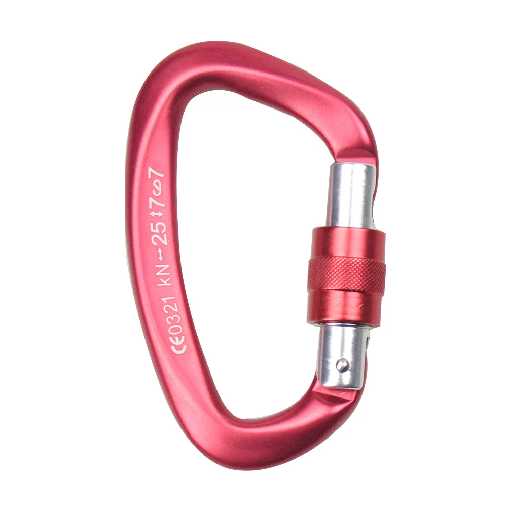 

Outdoor Carabiner 25KN Main Lock D-type Quick-hanging 7075 Aviation Aluminum Buckle Rock Climbing Equipment Hammock Safety Lock