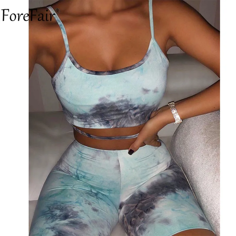 Женский костюм на бретельках Forefair повседневный спортивный из двух предметов