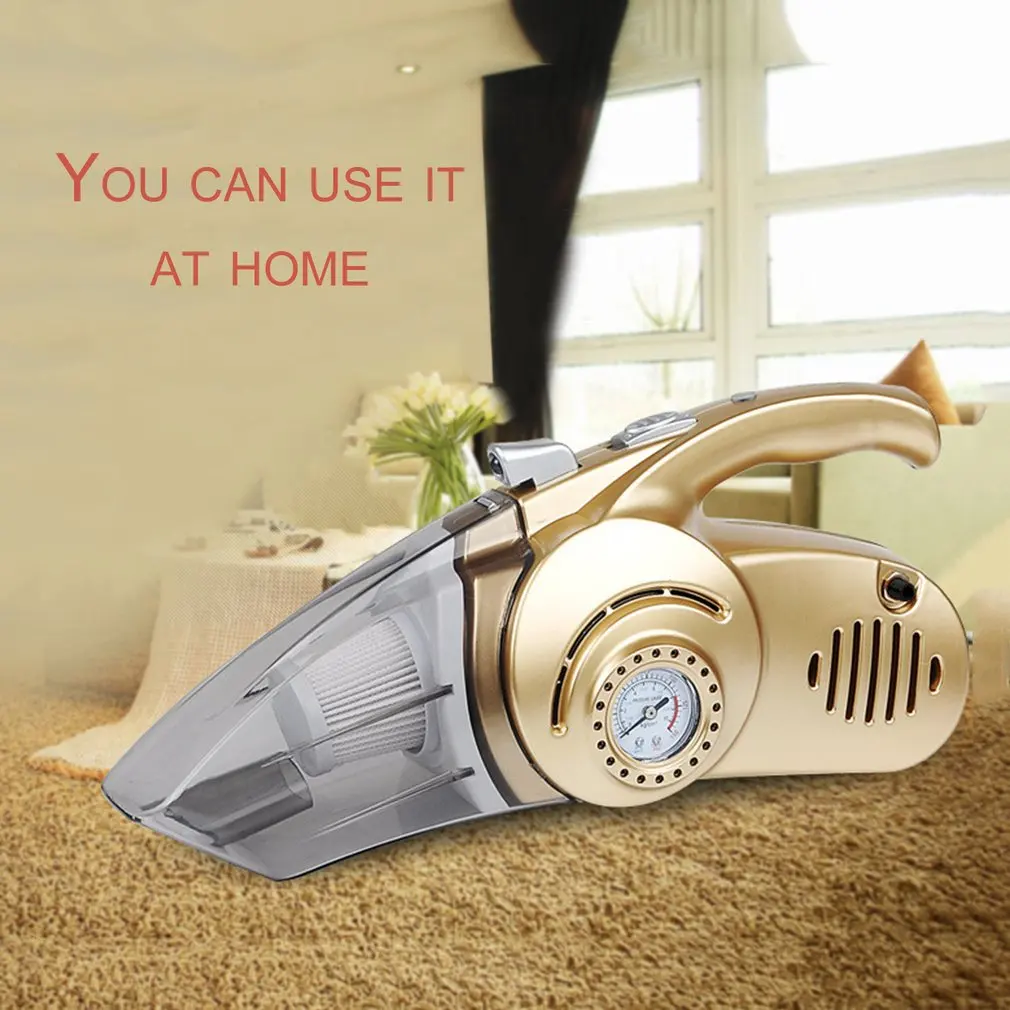 Portable 4 in 1 Car Dual Use Vacuum Cleaner Handheld Car Auto Inflatable Pump Air Compressor High Power with Digital Display