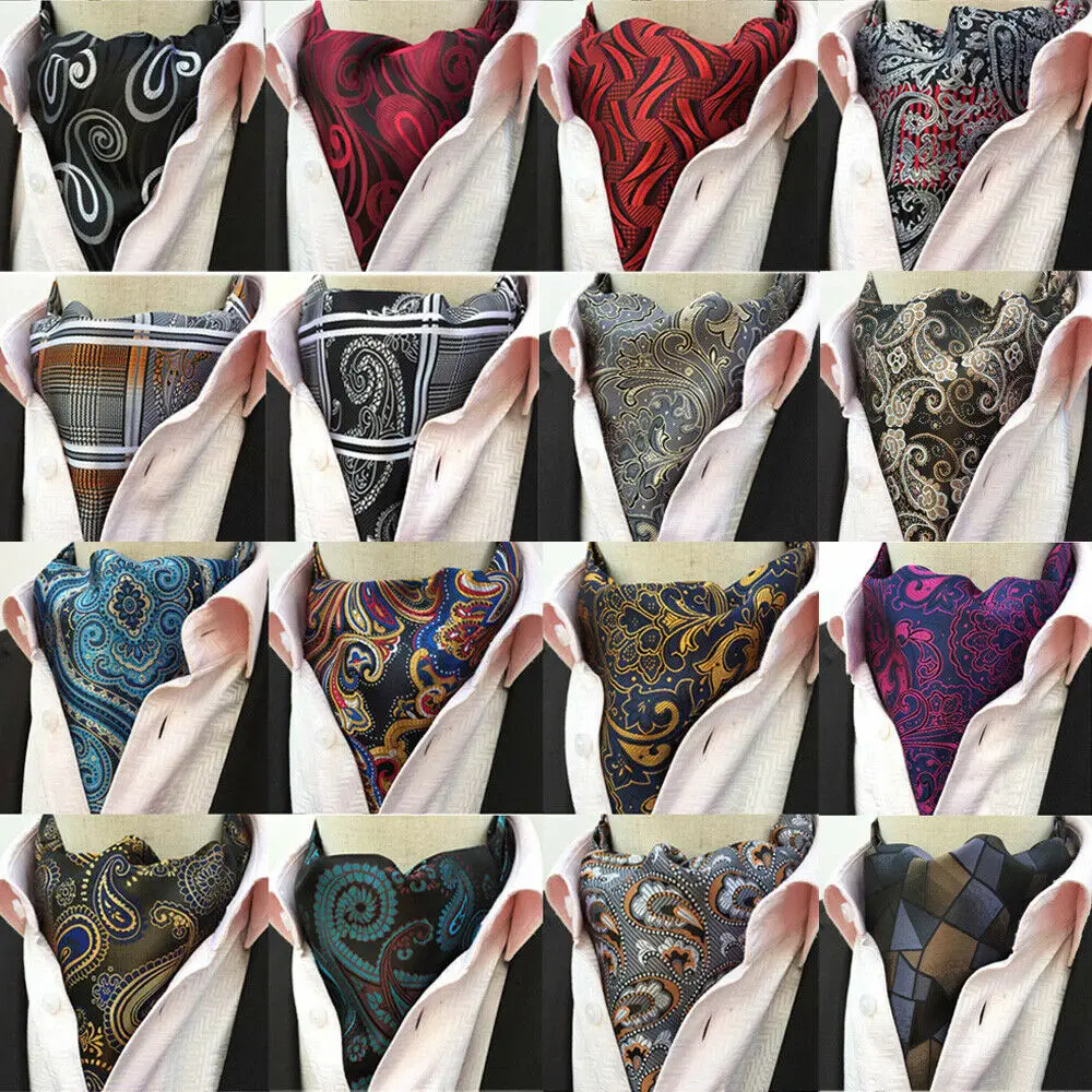 Мужской галстук Цветочный Пейсли длинные шарфы Аскот высокого качества