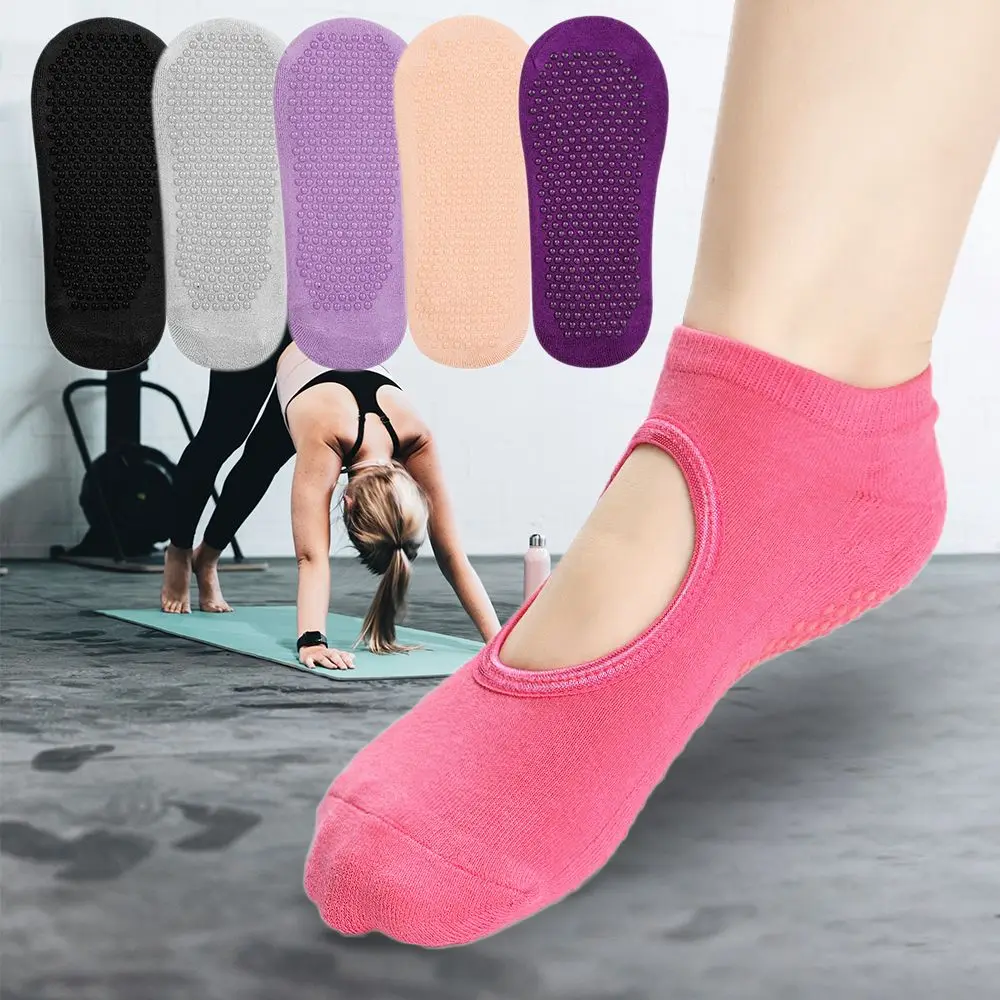 

Anti-Slip Silicone Non-slip Socks Breathable Multi Color Sports Socks Backless Yoga Socks Ballet Dance Barefoot Workout